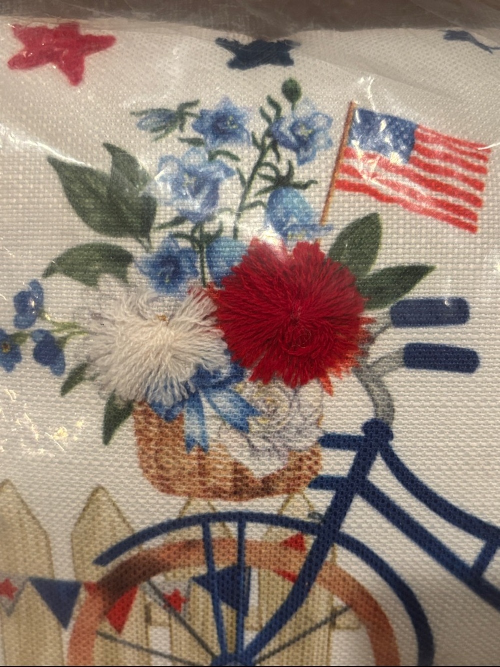 Americana Bicycle Accent Pillow - Picture 6 of 7